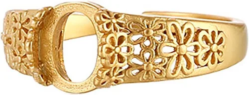 Miniatura 14 de Base de anillo en blanco ajustable de plata de ley 925 maciza para cabujones ovalados, camafeo de bricolaje, suministros para hacer joyas