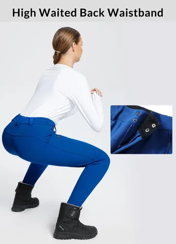 Miniatura 4 de BALEAF Women's Fleece Lined Snow Ski Pants Waterproof Windproof Softshell Insulated Slim Thermal Pants Zipper Bottom Leg
