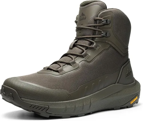 Miniatura 13 de NORTIV 8 Suela acolchada táctica ligera para hombre, para el trabajo, todo el día, cremallera lateral, motocicleta, combate, militar, bota
