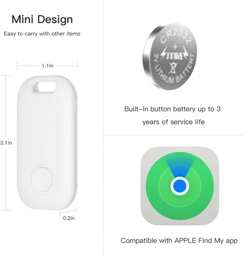 Miniatura 6 de Paquete de 2 buscadores de llaves, rastreador Bluetooth inteligente, buscador de artículos, funciona con Apple Find My Item Locator Dispositivo Negro