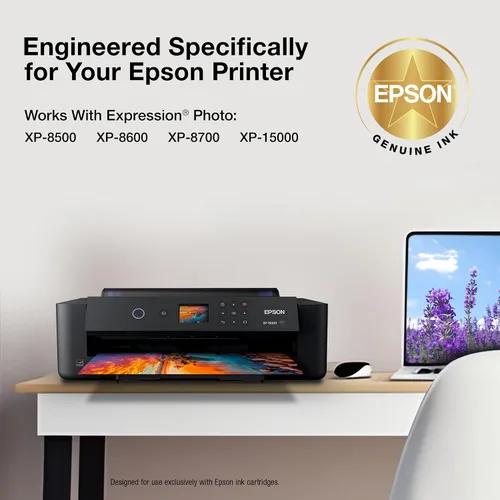 Miniatura 3 de EPSON 312 Claria Photo HD Ink Cartucho negro de alta capacidad (T312XL120-S) funciona con Expression Photo XP-8500, XP-8600, XP-8700, XP-15000