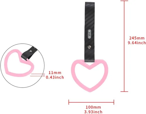 Miniatura 4 de Q1-TECH, JDM Tsurikawa - Anillo japonés para metro, tren, autobús, mango de coche, lindo mango en forma de corazón, correa de mano, anillos
