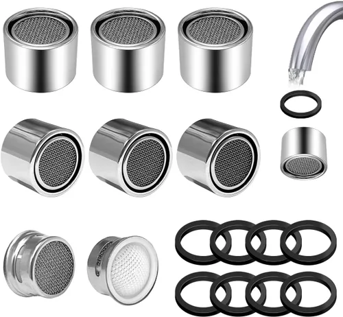 8 piezas de repuesto para aireador de grifo, filtro de grifo de fregadero de cocina con carcasa de latón de 15/16 pulgadas con junta para cocina y