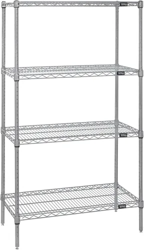Miniatura 70 de Kit de inicio de 4 estantes de alambre negro 74 pulgadas