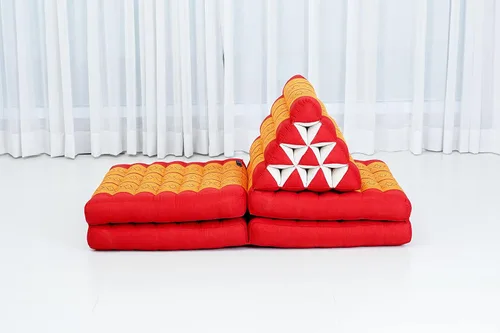 Miniatura 7 de Leewadee Cómodo colchón japonés de suelo, cama tailandesa con cojín triangular, colchón futón, tapete de masaje tailandés extra largo, 89 x 20 Sf02