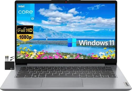 Lenovo IdeaPad - Laptop ligera (modelo 2023), pantalla FHD de 14 pulgadas, Intel i3-1115G4 de doble núcleo (hasta 4.1 GHz, Beats i5-1030G7), 12 GB