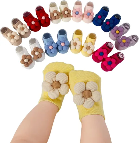 Miniatura 16 de Calcetines de algodón con agarre antideslizante para bebés, bebés, niñas, regalos para niñas