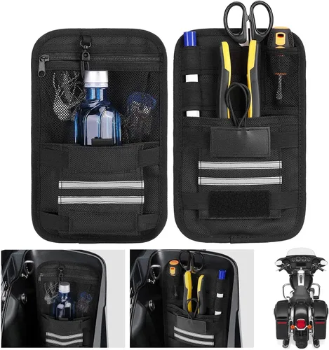 Miniatura 7 de KEMIMOTO Organizadores de alforjas universales para modelos de moto de turismo, para Street Glide Road Glide Road King, organizadores de bolsas