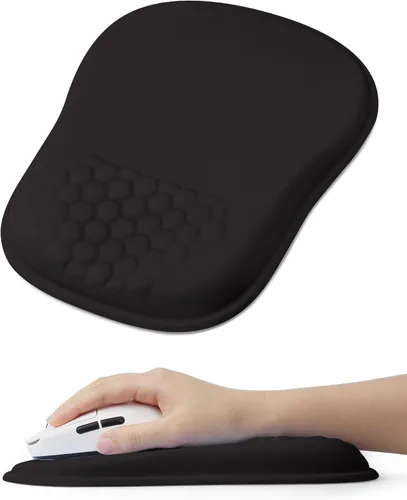Miniatura 9 de Alfombrilla de mouse ergonómica con bonito diseño de gato negro, para aliviar el dolor del túnel carpiano, área de mouse 65% utilizable, 01 Lindo