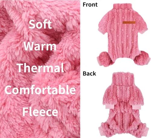 Miniatura 2 de DaFuEn: suéteres para perros pequeños, mono para perros, pijamas de forro polar para cachorros, ropa para chihuahua y yorkie, ropa para mascotas