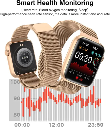 Miniatura 8 de EarlySincere Relojes inteligentes para mujer, presión arterial, pantalla táctil completa HD de 1.9 pulgadas, monitor de actividad física con monitor