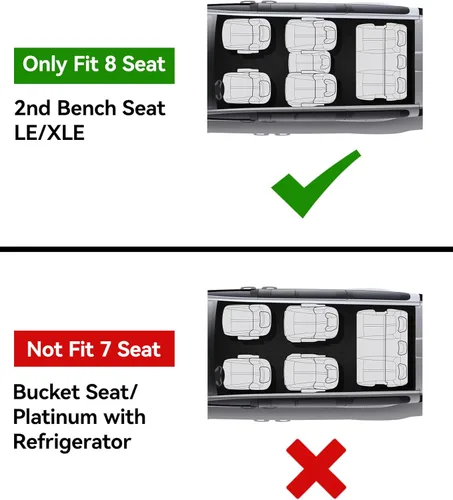 Miniatura 2 de 3W Alfombrillas para Toyota Sienna 2021-2026 LE/XLE (solo para 8 asientos), revestimiento de suelo TPE para todo tipo de clima, ajuste personalizado
