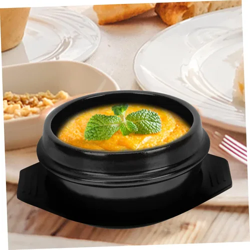 Miniatura 9 de Olla de sopa de miso coreano con bandeja, ollas de cerámica, utensilios de cocina para el hogar, olla de cocina, olla de sopa delicada, olla