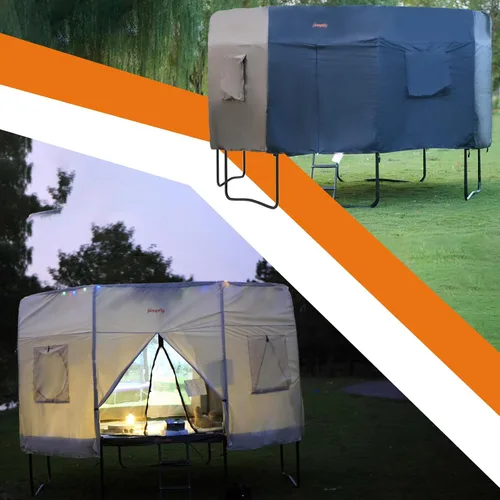 Miniatura 8 de jumpfly Carpa para Trampolín de 12 Pies para Niños, Compatible con Trampolín Redondo de 8 Postes Rectos, Cubierta de Sombra para Trampolín con Luz