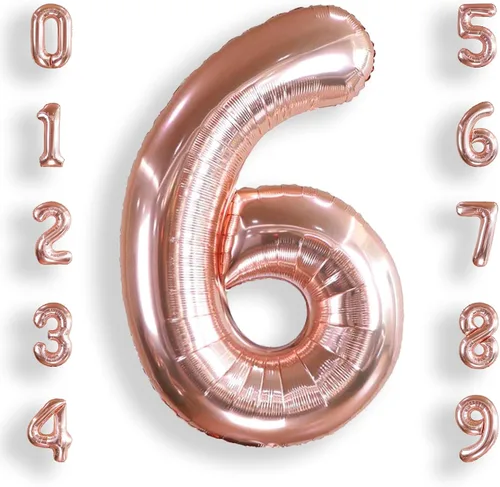 Miniatura 31 de AULE Globos grandes de 40 pulgadas con números 0 azules, globos grandes de números de aluminio, decoraciones de fiesta de cumpleaños de helio