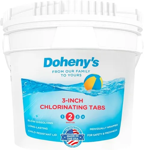Miniatura 9 de Doheny's Tabletas de cloro estabilizadas de 3 pulgadas Tri-cloro 99% puro, 90% de cloro disponible Desinfectante de piscina de larga duración