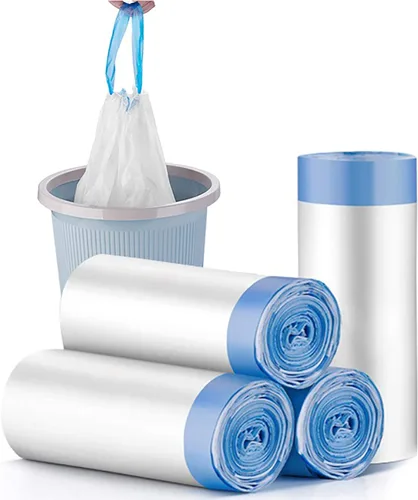 Charmount - Bolsas de basura de 4 galones con cordón, bolsas de basura pequeñas para baño, cocina, dormitorio, oficina, 60 unidades (mejoradas -