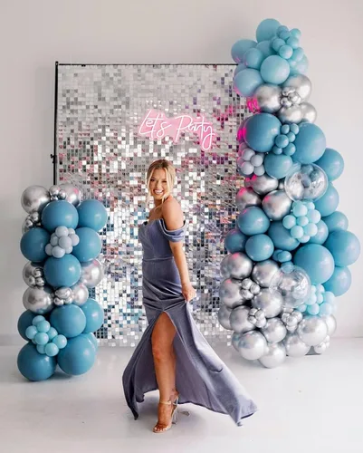 Miniatura 10 de 24 paneles de lentejuelas para pared brillante - Nuevo diseño entrelazado Pared brillante, telón de fondo de fiesta, eventos y carteles
