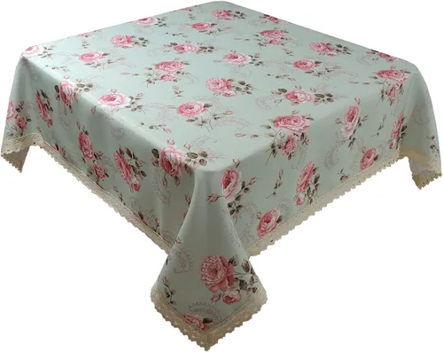 Miniatura 14 de Mantel rectangular con estampado floral de 60 x 84 pulgadas, resistente a las manchas e impermeable, mantel de vino para cocina, comedor, decoración