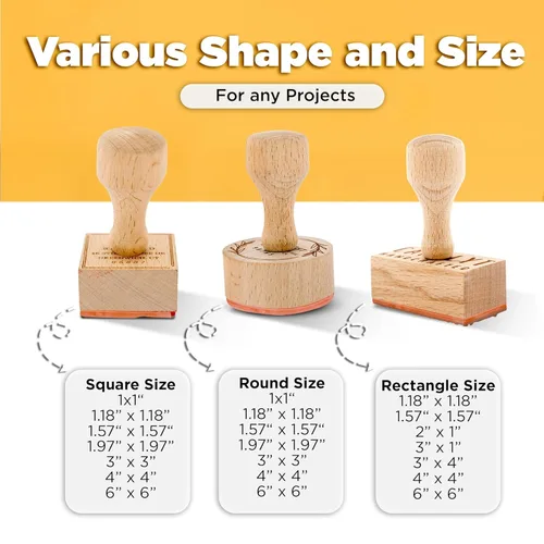 Miniatura 6 de Sello de goma personalizado, sello de logotipo personalizado con material de madera duradero, crea tu propio sello con logotipo y nombre, sello