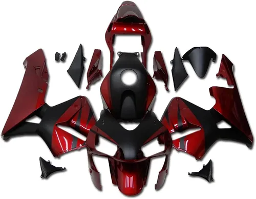 Rojo mate negro carenado apto para HONDA 2003 2004 CBR600RR CBR 600RR nueva inyección ABS plásticos cuerpo kit cuerpo trabajo 03 04 j.Rojo Negro Mate