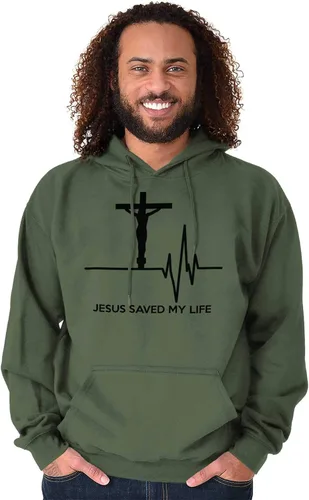 Miniatura 6 de Christian Strong Jesús salvó mi vida crucifijo sudadera con capucha mujeres hombres