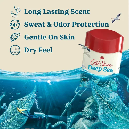 Miniatura 2 de Old Spice Desodorante antitranspirante en aerosol para hombres con sensación seca, frescura 24/7, protección contra el sudor y el olor 24/7, suave