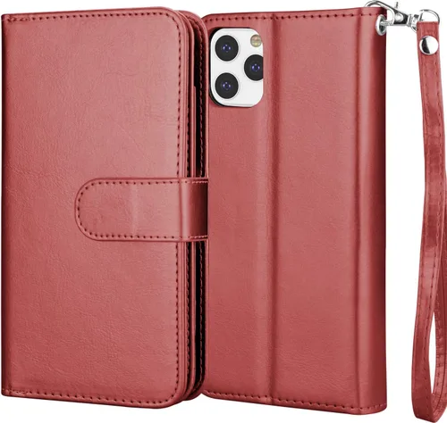 Miniatura 7 de Njjex Funda tipo cartera para iPhone 11 PRO Max 2019, para iPhone 11 PRO Max (6.5 pulgadas), [9 ranuras para tarjetas] Funda de piel sintética