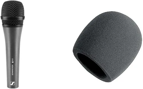Sennheiser Professional E 835 Micrófono vocal cardioide dinámico, con cable, inalámbrico y en escenario de espuma tipo bola de espuma, color negro