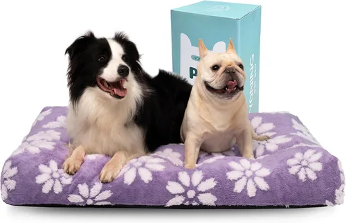 Camas para perros extra grandes, bonita cama gruesa para perros jaulas, cama mullida para mascotas con funda extraíble lavable y parte inferior