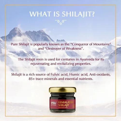Miniatura 3 de Vasu Ayurveda Himalayan Shilajit Resina 400 mg – Potenciador de energía natural probado en laboratorio con ácido fúlvico y más de 85 minerales traza