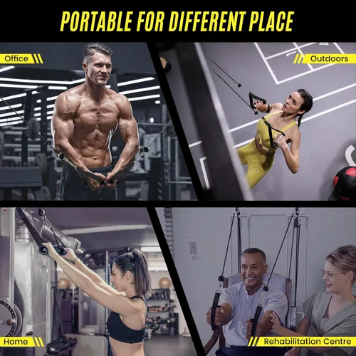Miniatura 6 de Concho Sistema de polea de peso, sistema de polea de cable mejorado para gimnasio con cable de peso ajustable y asas desmontables, sistema de polea