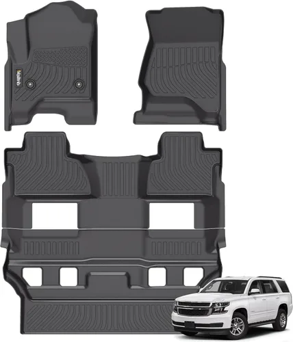 Miniatura 119 de Tapetes de piso para todo clima y forro de carga con respaldo para Chevrolet Suburban de 7 asientos 2021-2025 / GMC Yukon XL de 7 asientos