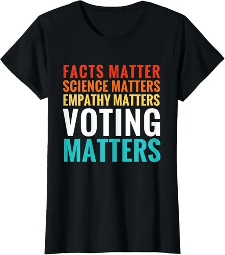 Miniatura 37 de Facts Matter Science Matters Voting Matters - Camiseta demócrata liberal, Negro, S
