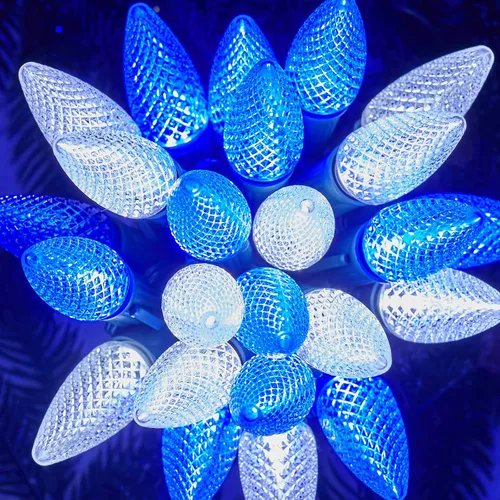 Miniatura 10 de Brightown Guirnalda de luces de Navidad C9, luces LED de Navidad para exteriores con 100 bombillas C9 de fresa, impermeables, extensibles, C9 Blanco