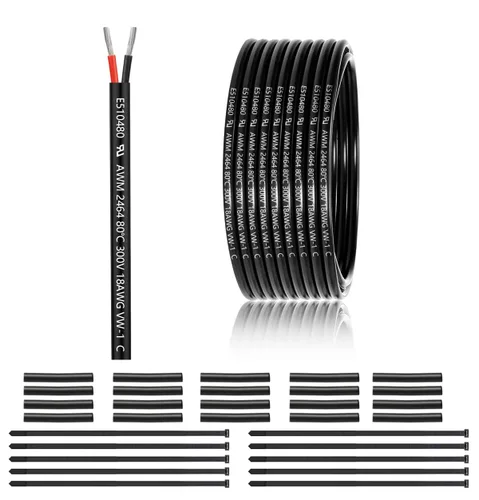 Miniatura 42 de Cable eléctrico de calibre 12 y 2 conductores de 25 pies, cable de 12 AWG UL 2464 de 2 hilos de cobre estañado trenzado en PVC de calibre 12/2