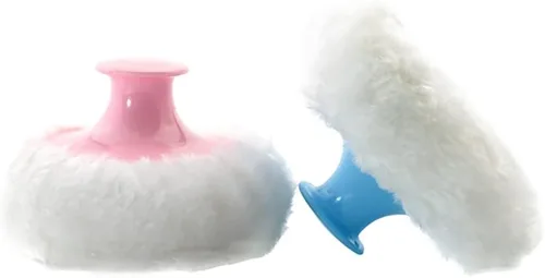 2 piezas de soplo de polvo corporal suave grande redondo cosmético soplo cara suelta soplo de polvo de maquillaje soplo de polvo corporal con mango