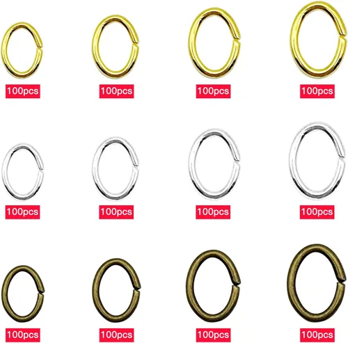 Miniatura 2 de 1200 anillos de salto para hacer joyas, anillos abiertos, conectores de joyería para aretes, pulseras, collares, bricolaje (oro, plata, cian antiguo)