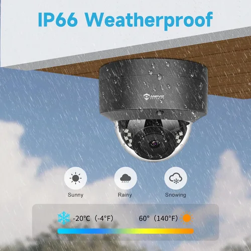 Miniatura 6 de Anpviz Cámara PoE de 5 MP, cámara IP PoE de seguridad para vandalismo al aire libre con audio, visión nocturna de 98 pies, H.265, grabación 24/7 Gris