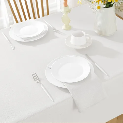 Miniatura 3 de SASTYBALE Juego de 4 servilletas de lino sintético, sin arrugas, lavables, de tela suave, texturizada, para comedor, cena, fiesta, boda, vacaciones