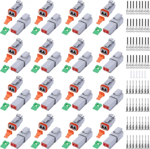 Miniatura 14 de Kit de conectores Deutsch DT de 100 unidades, 2 3 4 6 8 12 pines gris impermeable conector eléctrico con sello y conector de sellado 1 kit 2 3 4 6 8