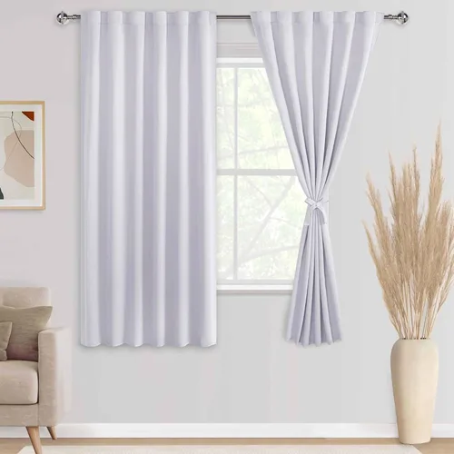 Miniatura 58 de DWCN Cortinas opacas con pestaña trasera para ventana - Cortinas opacas con bolsillo para barra para oscurecer la habitación para dormitorio/sala