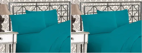 Miniatura 45 de Elegante juego de cómodas sábanas para cama de 1500 hilos resistente a arrugas y a la decoloración, calidad egipcia de lujo ultrasuave de 4 piezas