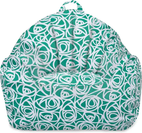 Miniatura 80 de Posh Beanbags - Sillón puff grande, 38 pulgadas, color azul rey sólido Nylon suave - Azul real