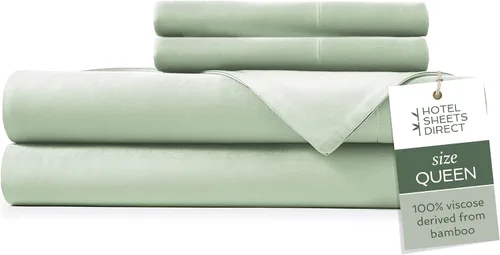 Miniatura 36 de Hotel Sheets Direct Juego de Sábanas de Cama de 4 Piezas, Tamaño California King, 100% Viscosa Derivada de Bambú, Juego de Sábanas con 2 Fundas