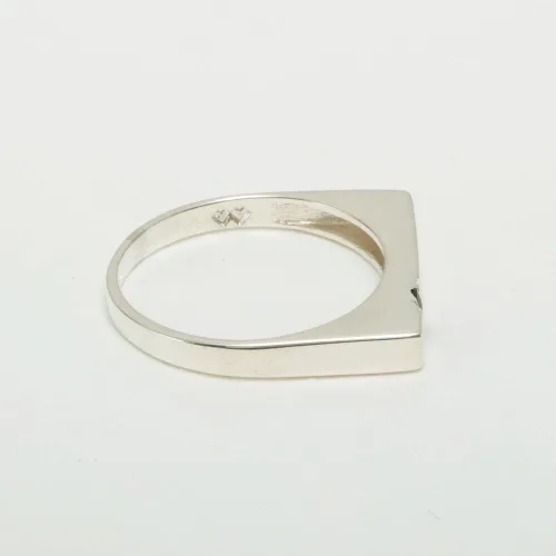 Miniatura 4 de Anillo de aniversario solitario de plata de ley 925 con zafiro auténtico para hombre, Metal Metal Piedra preciosa, Zafiro