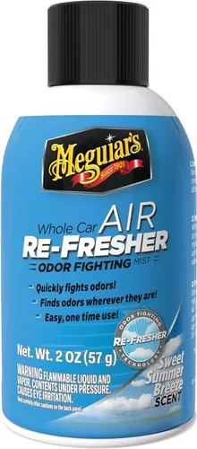 Meguiar's - Aromatizante en aerosol para automóvil, elimina los olores fuertes del vehículo, aroma a brisa de verano (Summer Breeze), atomizador con