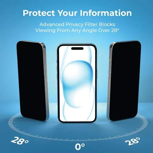 Miniatura 3 de BLACK+DECKER Paquete de 2 protectores de pantalla de vidrio templado para iPhone (privacidad_iPhone 13/13 Pro/14)