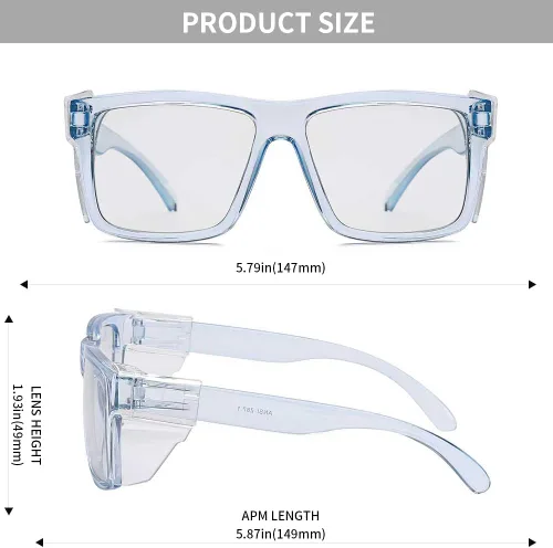Miniatura 6 de Gafas de seguridad Z87 UV400 protección de luz azul Fotocrómico Durable Trabajo Gafas Construcción Industrial Sitios de trabajo Azul traslúcido