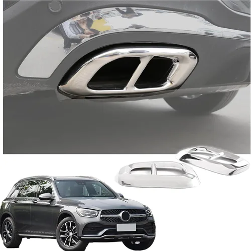 Miniatura 9 de Acero inoxidable para Mercedes Benz GLE 350 GLE 450 GLC GLS W167 X253 X167 2020 Accesorios de tapa de cola de tubo de escape de silenciador exterior